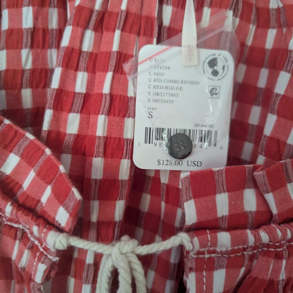 Free People Red Gingham Babydoll Mini Dress - Picture 4 of 6
